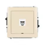 DECO Mechanizm gniazda telefonicznego pojedynczego 1xRJ11, 4-stykowy, beznarzędziowe, bez pola opisowego beżowy