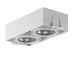 MARA PB2Bh AR111 wpust stropowy bezramkowy, max. 2x20W, G53, 12V, biały sygnałowy (mat struktura) RAL 9003