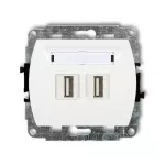 TREND Mechanizm gniazda podwójnego 2xUSB A-A 3.0 biały