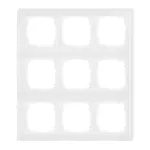 DECO Ramka modułowa 9 krotna (3 poziom, 3 pion) - efekt szkła (ramka biała; spód biała)