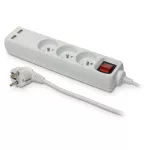 PS-370WS+USB/3,0 E Przedłużacz z trzykrotnym gniazdem z wyłącznikiem i USB;ECO; 3X2p+Z; 10A; 3m; biały