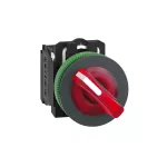 Przełącznik podświetlany zlicowany plastik czerwony Ø30 2 pozycyjny stabilny 24 V AC/DC 1 NO + 1 NC Harmony XB5