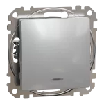 2-way switch 16AX Blue Locator LED, Sedna Design & Elements, aluminium