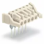 Gniazda do złączek listwowych Piny 0,6 x 1 mm konstrukcja kątowa, jasnoszara 722-235/005-000/039-000