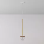 CLAR 400 fi100 wisząca wpust LED 2,7W/298lm/3000K, 230V, przewód transparentny, kolor złota (gładki mat)