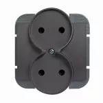 PT-5OR Gniazdo wtyczkowe podwójne-ONYX- p/t 2x2p 16A ,250V do systemu ramkowego; antracyt
