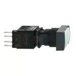 Harmony XB6 Kompletny przycisk, Biały, Płaski, 1 NO, Prostokątny, Faston, 16 mm, Plastikowy