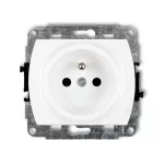 TREND Mechanizm gniazda pojedynczego z uziemieniem 2P+Z (przesłony torów prądowych) biały