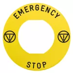 Harmony XB4 Etykieta z oznakowaniem Ø60 dla przycisków bezpieczeństwa EMERGENCY STOP/logo ISO13850