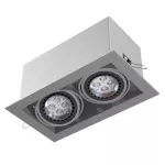 MOLINA R2Bhd wpust stropowy 2x50W, GU10, 230V, srebrny aluminiowy (mat struktura) RAL 9006