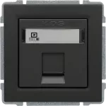 KOS 66 Gniazdo komputerowe poj. RJ45 (wkład MOLEX), bez ramki, GRAFIT