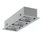 MARA P3Ch AR111 wpust stropowy max. 3x60W, G53, 12V, srebrny aluminiowy (mat struktura) RAL 9006
