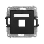 ICON Mechanizm gniazda multimedialnego pojedynczego bez modułu (standard Keystone) czarny mat
