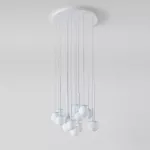 COTTON PANEL HF4, fi100 wisząca max.16x1,9W, G9, 230V, przewód transparentny, srebrny aluminiowy (mat) RAL 9006