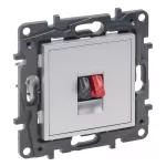 Niloe Step - gniazdo głośnikowe pojedyncze- kolor aluminium, Legrand