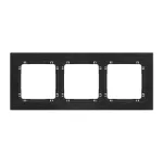 DECO Ramka uniwersalna potrójna - aluminium szczotkowane (ramka: czarna; spód: czarny) czarny
