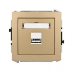 DECO Mechanizm ładowarki USB pojedynczej USB A, 5W max., 5V, 1A złoty metalik