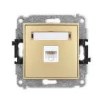 ICON Mechanizm gniazda komputerowego pojedynczego 1xRJ45, kat. 5e, 8-stykowy złoty