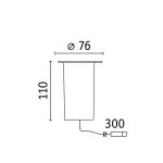 PAULMANN Oprawa dogruntowa Plug & Shine FLOOR 6W 76mm IP67 3000K 24V szary / aluminium