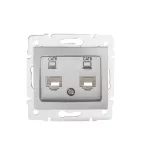 DOMO 01-1420-043 sr Gniazdo komputerowe podwójne niezależne (2xk)