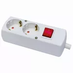GN-270SWS Gniazdo dwukrotne 2x2p+Z Schuko z wyłącznikiem; czarny