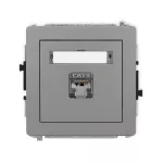 DECO Mechanizm gniazda komputerowego pojedynczego 1xRJ45, kat. 5e, ekranowany, 8-stykowy szary mat