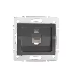 LOGI 02-1400-041 gr Gniazdo komuterowe pojedyncze (RJ45Cat 6 Jack)
