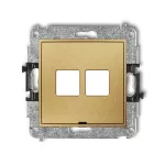 ICON Mechanizm gniazda multimedialnego podwójnego bez modułu, bez pola opisowego (standard Keystone) złoty