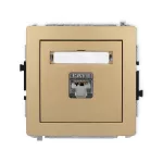 DECO Mechanizm gniazda komputerowego pojedynczego 1xRJ45, kat. 5e, ekranowany, 8-stykowy złoty metalik