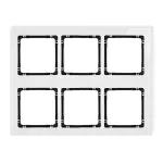 DECO Ramka modułowa 6 krotna (3 poziom, 2 pion) - efekt szkła (ramka biała; spód czarny)