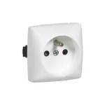 OTEO GNIAZDO POJEDYNCZE 2P+Z Z PRZESŁONĄ STYKÓW BIAŁE KOMPLET 16A-250V~, Legrand