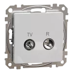Gniazdo R/TV przelotowe (10dB), Sedna Design & Elements, srebrne aluminium