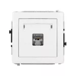 DECO Mechanizm gniazda komputerowego pojedynczego 1xRJ45, kat. 5e, ekranowany, 8-stykowy biały mat