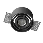 ERKU A1Ahd wpust stropowy bezramkowy, max. 1x35W, GU10, 230V, czarny głęboki (mat struktura) RAL 9005