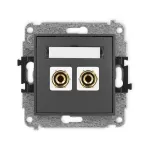 MINI Mechanizm gniazda głośnikowego pojedynczego (typu banan - czerwony i czarny, pozłacany, 4 mm2, do lutowania) 28MGG-3