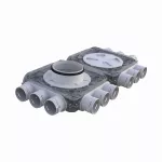 Rozdzielacz podwójny 12-króćcowy, przyłącza DN75 potrójne, 12x75/200 mm