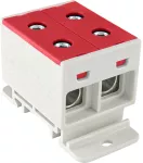 ZŁĄCZKA SZYNOWA ROZDZIELCZA 1-TOROWA 4-OTWORY 35MM2 ZGX 2x35 CZERWONA