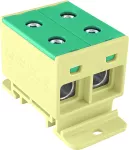 ZŁĄCZKA SZYNOWA ROZDZIELCZA 1-TOROWA 4-OTWORY 35MM2 ZGX 2x35 ŻÓŁTO - ZIELONA