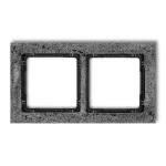DECO Ramka uniwersalna podwójna - beton (ramka: antracytowa; spód: czarny)
