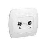 WMAA-42160x-1013 Gniazdo antenowe R-TV przelotowe 16 dB (moduł); biały