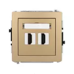 DECO Mechanizm gniazda podwójnego HDMI 2.0, 4K złoty metalik