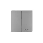 Klawisze podwójne do łączników IP 44 ICON, MINI (komplet dwóch klawiszy), srebrny metalik