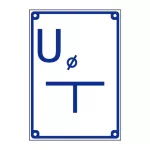 Tablica orientacyjna przyłączenia uziomu 140x200 TODW-6