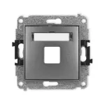 ICON Mechanizm gniazda multimedialnego pojedynczego bez modułu (standard Keystone) grafitowy