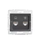 LOGI 02-1430-041 gr Gniazdo komputerowo-telefoniczne (RJ45 Cat 5e+RJ11)