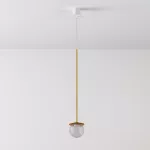 CLAR 500 fi100 wisząca LED 2,7W/298lm/3000K, 230V, przewód transparentny, kolor złota (gładki mat)