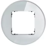ICON Ramka uniwersalna pojedyncza okrągła - efekt szkła (ramka: szara; spód: czarny) szary