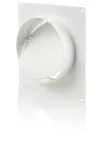 łącznik kanałów fi 150 mm z zaworem zwrotnym i kołnierzem, biały WP695