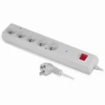 PS-5PF/5 Przedłużacz przeciwprzepieciowy z pięciokrotnym gniazdem, przeciwzakłóceniowy; 5x2p+Z; 5m; biały
