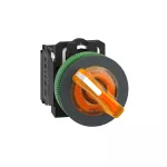 Przełącznik podświetlany zlicowany plastik pomarańczowy Ø30 2 pozycyjny stabilny 24 V AC/DC 1 NO + 1 NC Harmony XB5